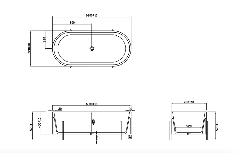 DDST51Z Freestanding Tub<br>1700*820*550