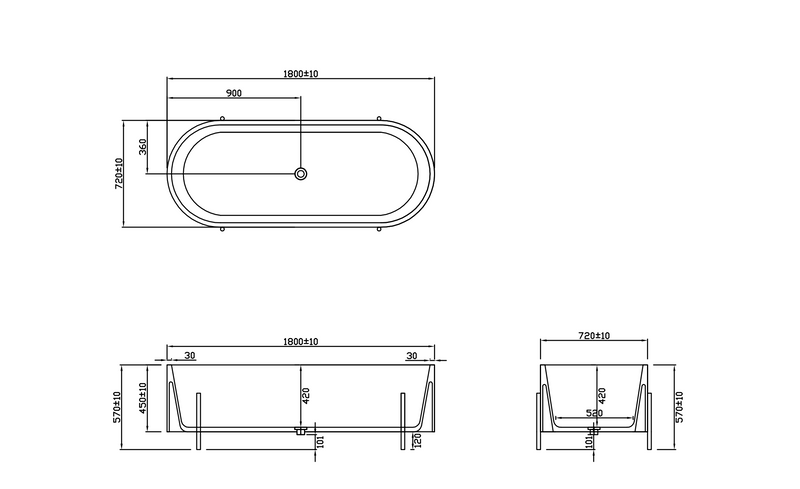 DDST51Z Freestanding Tub<br>1700*820*550