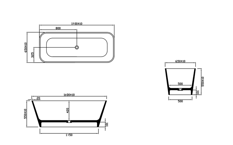 DDST56Z Freestanding Tub<br>59