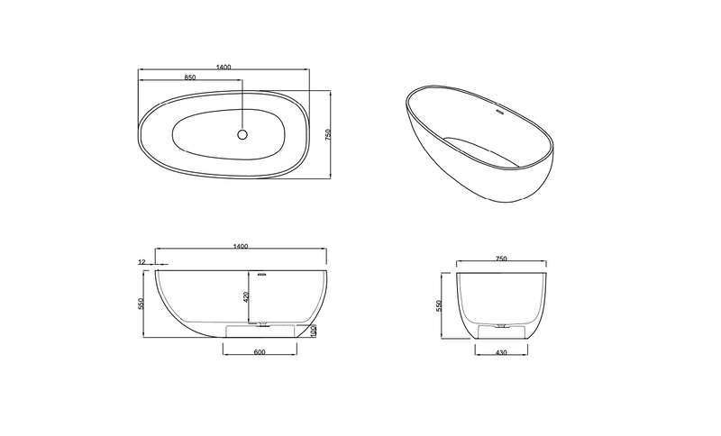 DDST802Z Freestanding Tub<br>55“-70“