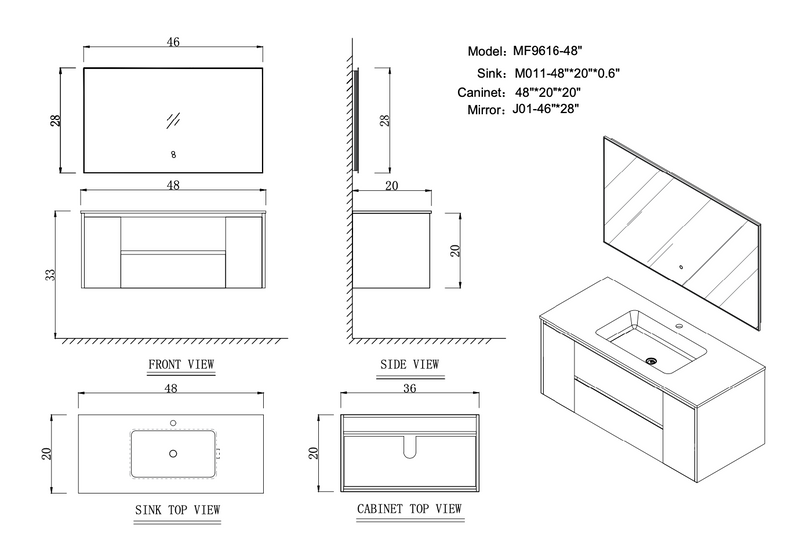 Single Vanity<br>48 inch