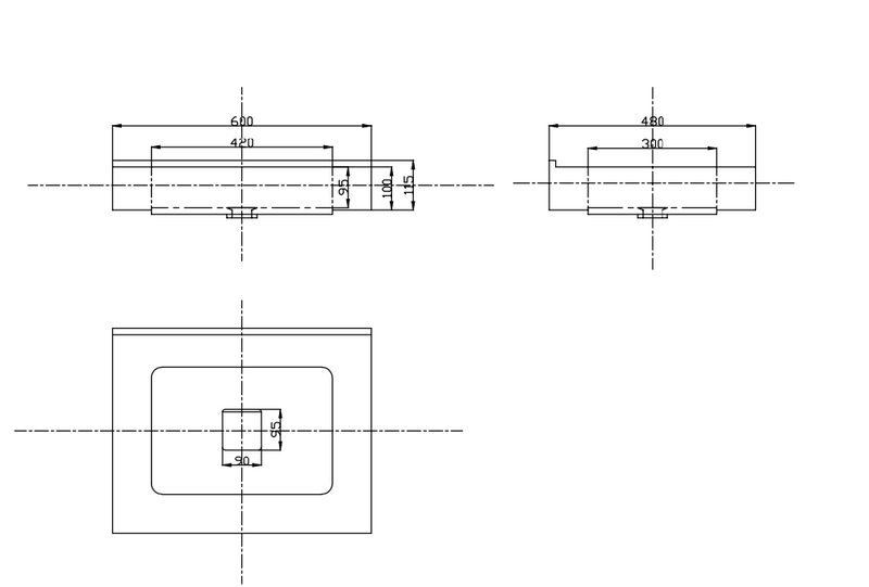 Lavatory Vessel Sink<br>600mm-900mm