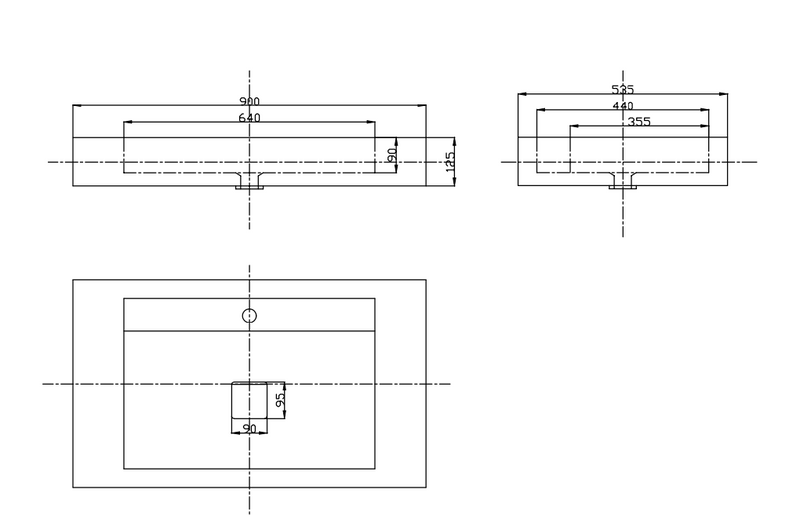 Lavatory Vessel Sink<br>900mm-1200mm