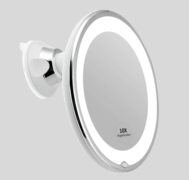 Round Suction Cup Mirror with Front Light 7" * 4"