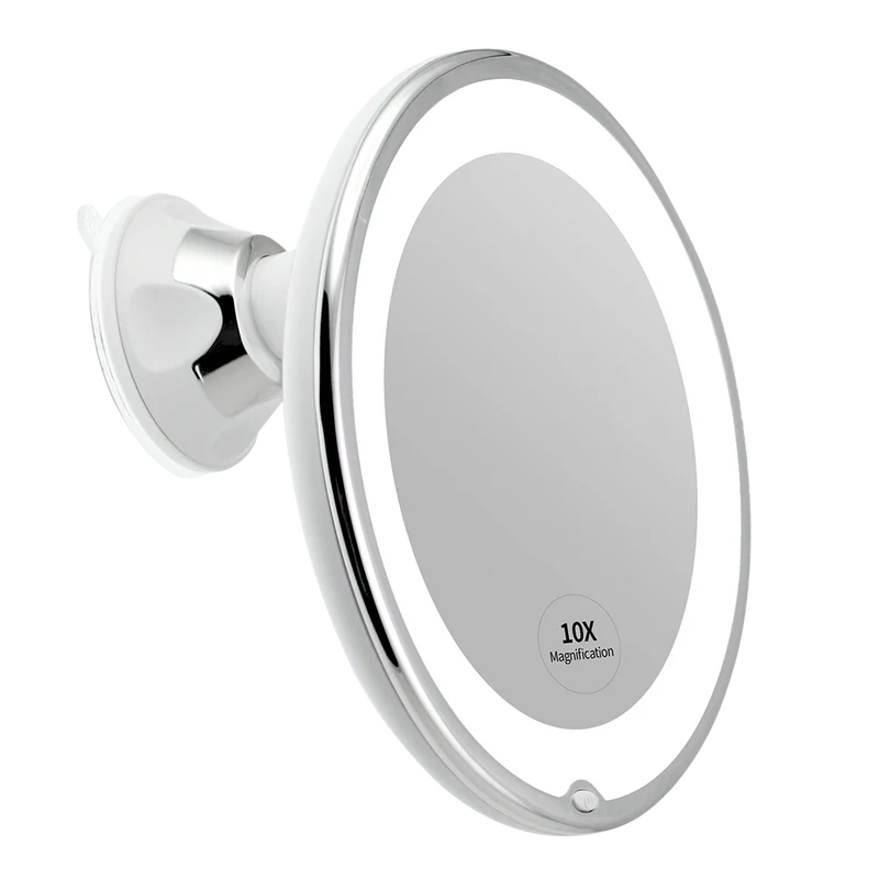 Round Suction Cup Mirror with Front Light 7" * 4"