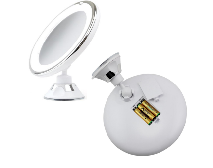 Round Suction Cup Mirror with Front Light 7" * 4"