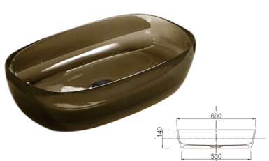 Clear Vessel Sink Oval