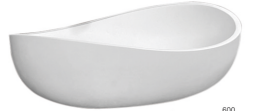 Artificial Stone Vessel Sink Wavy Matte White