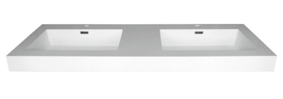 Integrated Artificial Stone Countertop with Double Sinks