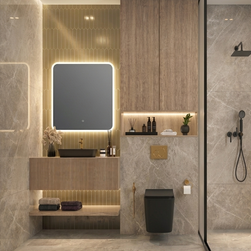 3 Color LED Mirror with Front Light