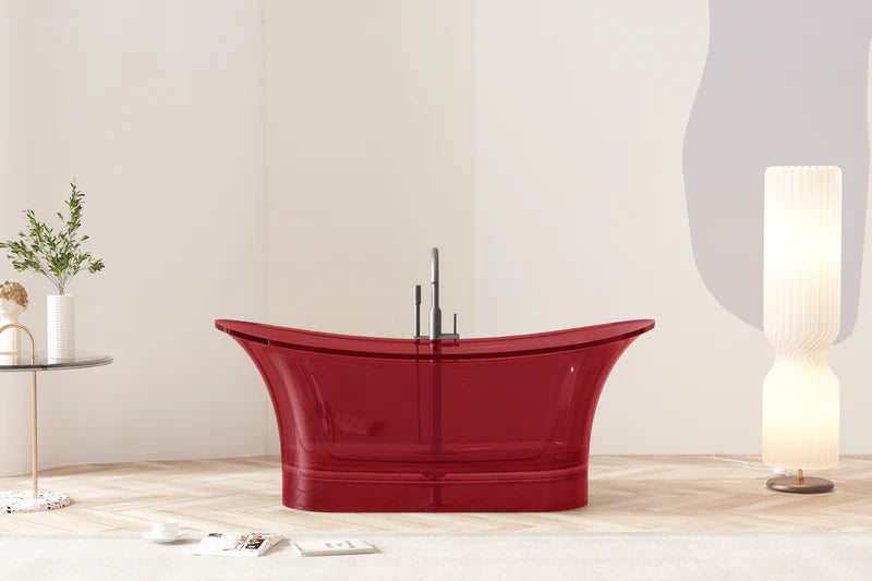 Double Slipper Acrylic Transparent Bathtub