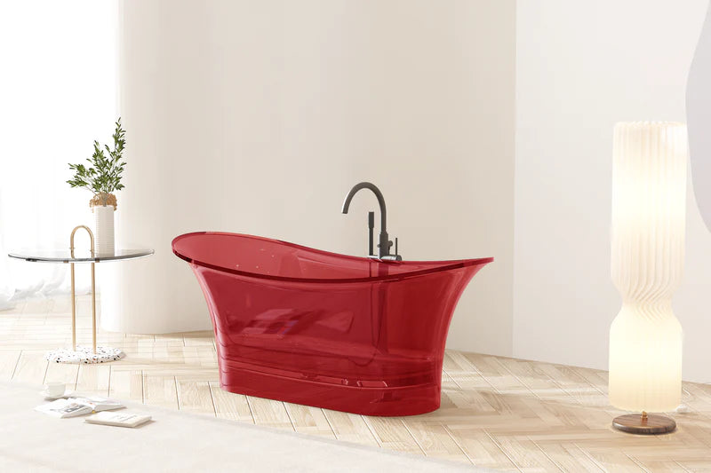 Double Slipper Acrylic Transparent Bathtub