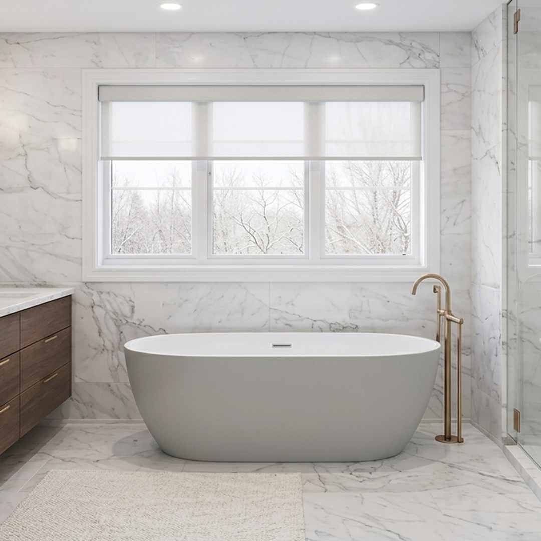 59" Acrylic Freestanding Bathtub - Matte Grey
