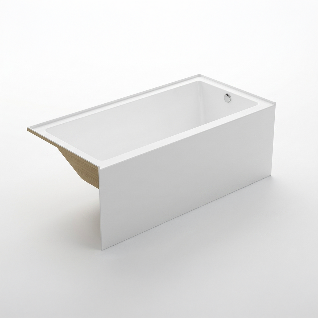 60" Acrylic Alcove Bathtub Left/Right Drain-White