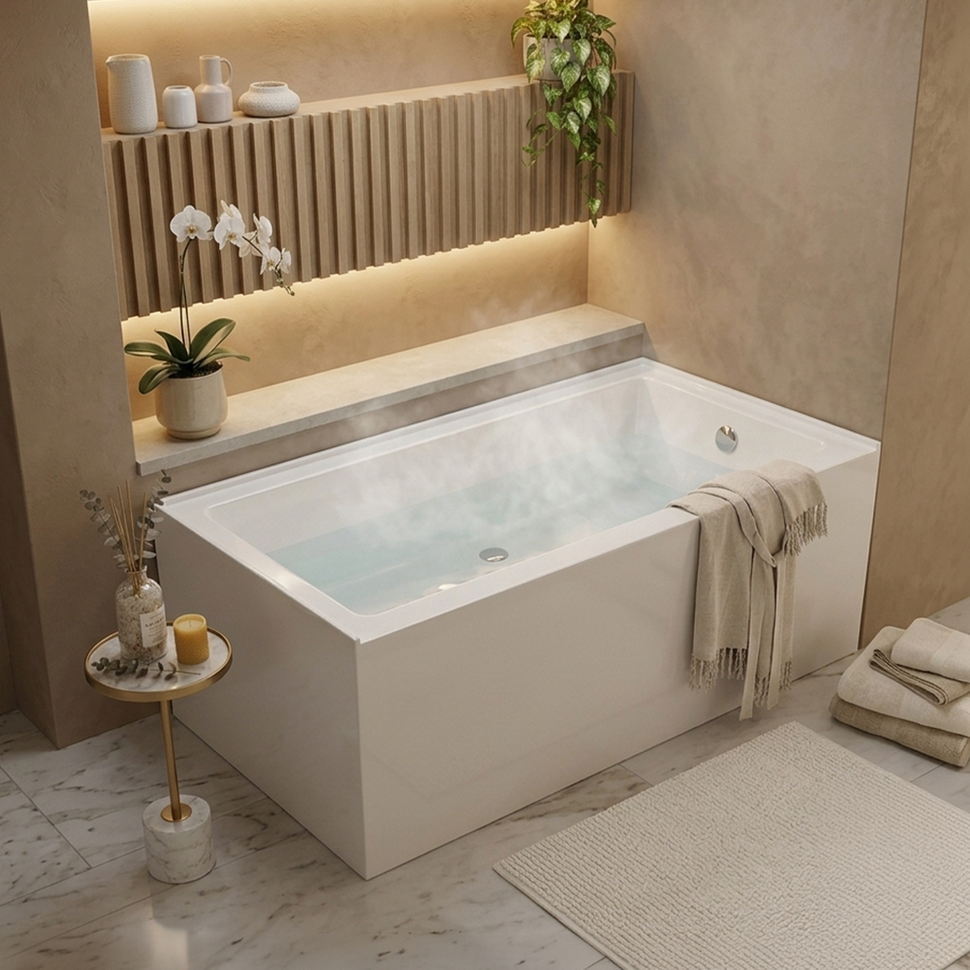 60" Acrylic Alcove Bathtub Left/Right Drain-White