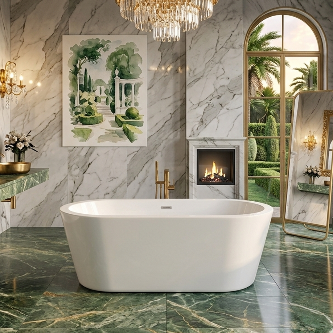 59" Acrylic Freestanding Bathtub - White