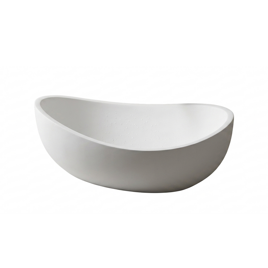 Artificial Stone Vessel Sink Wavy Matte White