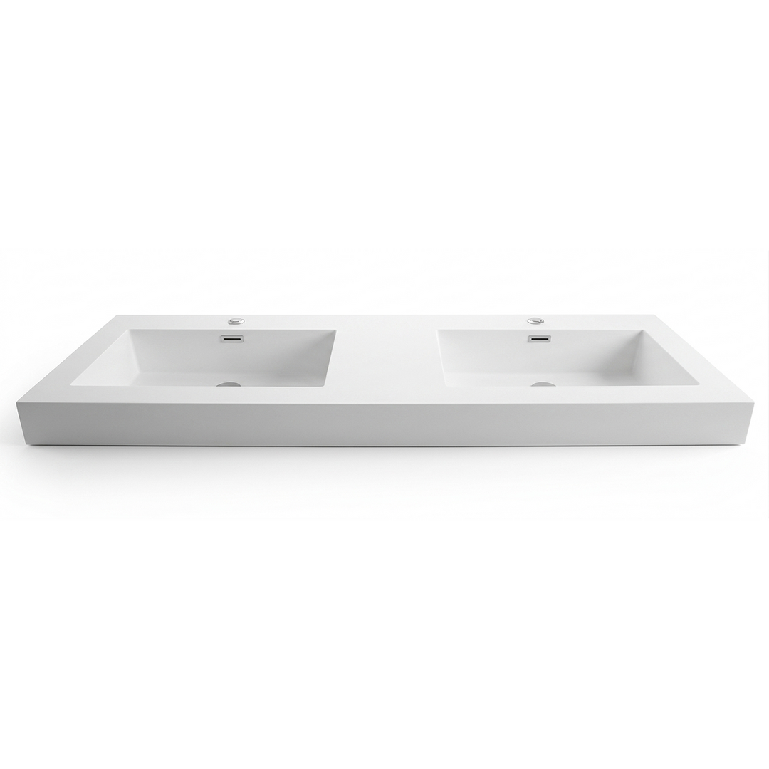 Integrated Artificial Stone Countertop with Double Sinks
