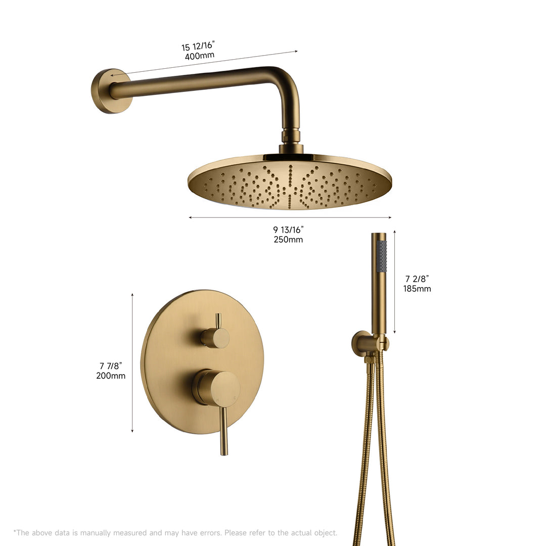 2 Way Shower With 10" Round Head Shower