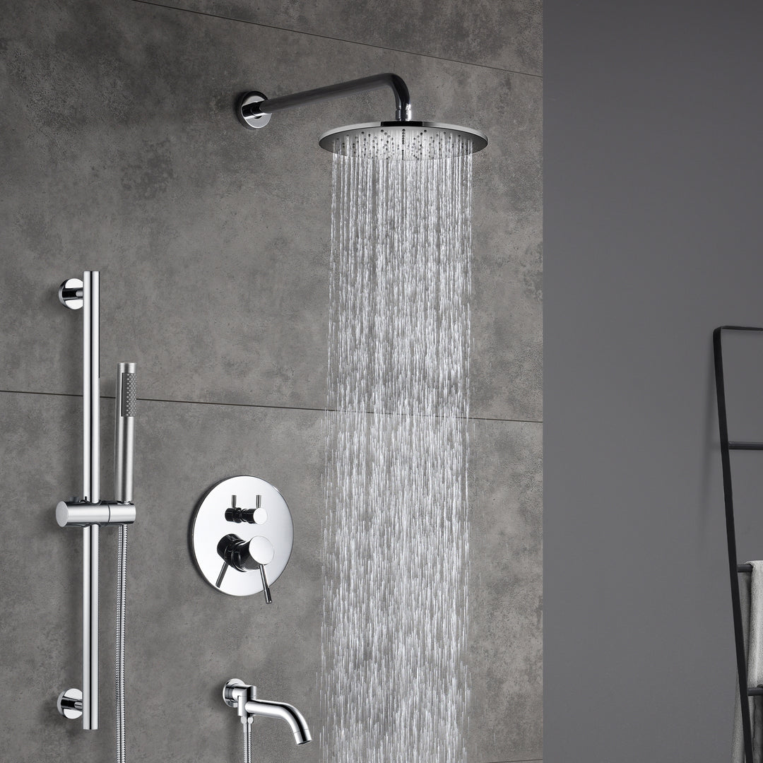 3 Way Shower With 10" Round Head Shower