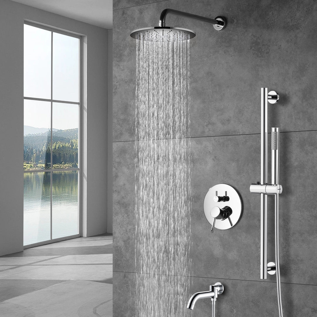3 Way Shower With 10" Round Head Shower