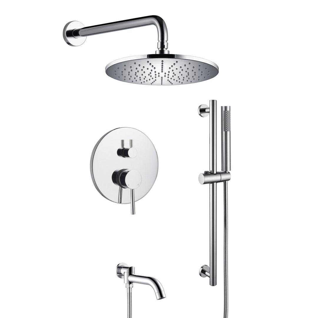 3 Way Shower With 10" Round Head Shower