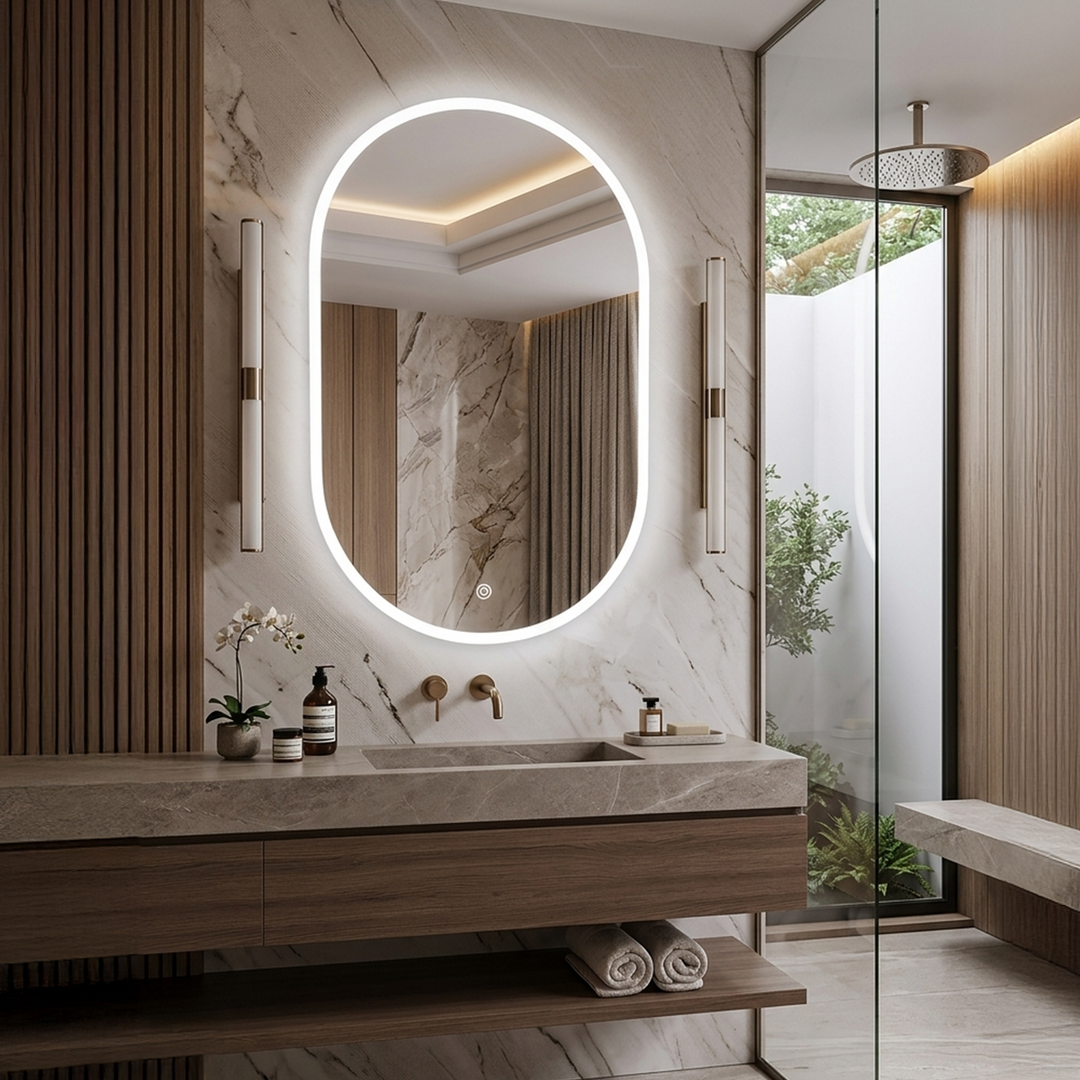 3 Color Oval LED Mirror with Front Light  24" * 40"