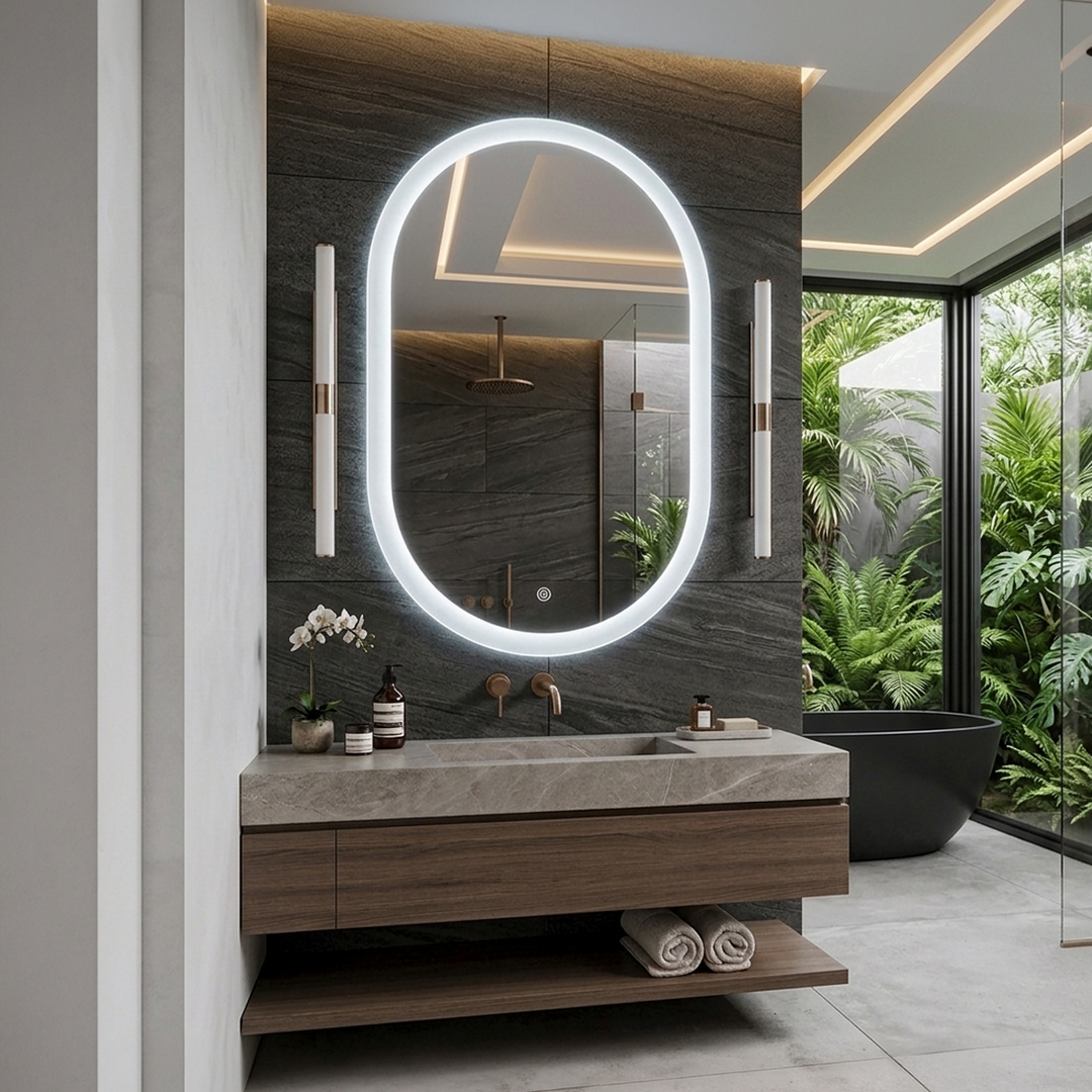 3 Color Oval LED Mirror with Backlight  24" * 40"