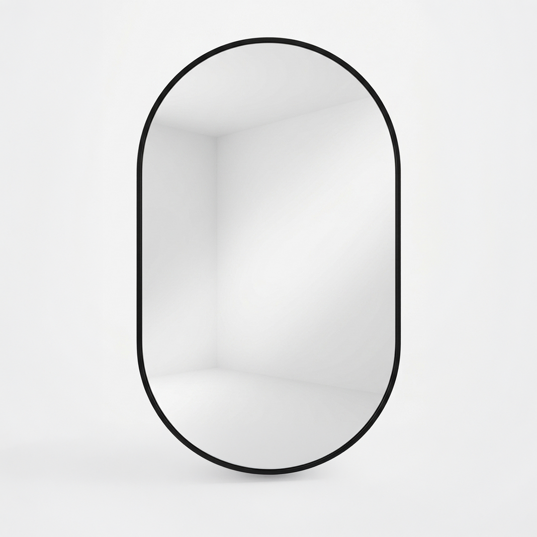 Oval Mirror with Black Frame 20" * 30"